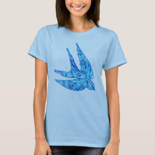 Modern geometrisk fågel, kobolt och Himlar Blue T Shirt