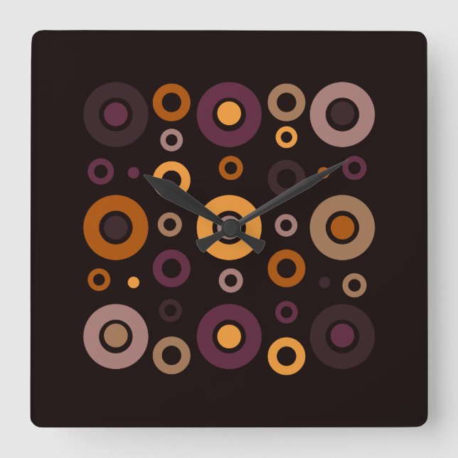 Modern geometrisk fallenhet i mitten av århundrade fyrkantig klocka (Framsida)