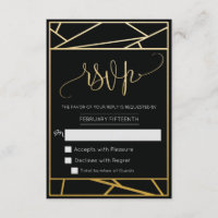 Modern Geometrisk Falsk Guld RSVP