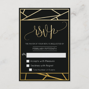Modern Geometrisk Falsk Guld RSVP OSA Kort