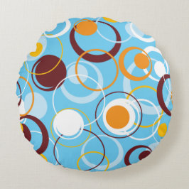Modern geometrisk färgcirkel Shape Mönster Rund Kudde