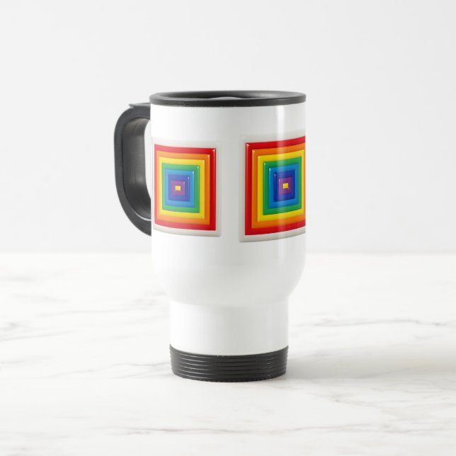 Modern geometrisk färgpop resemugg (Framsida vänster)