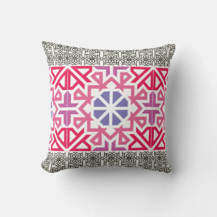 Modern geometrisk färgrik Boho-mönster Kudde