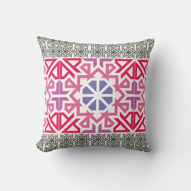 Modern geometrisk färgrik Boho-mönster Kudde (Framsida)