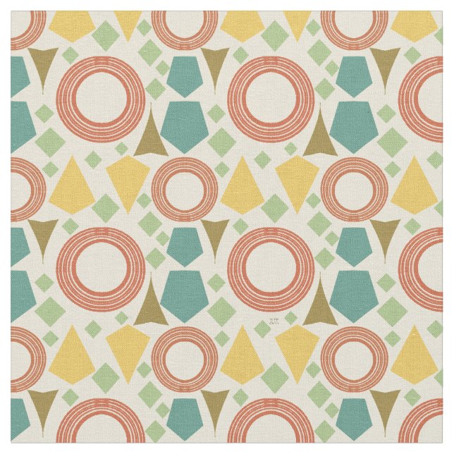 Modern Geometrisk färgstark geometri i mitten av å Tyg (Närbild)