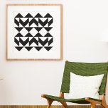 Modern geometrisk form Art i svartvitt Poster<br><div class="desc">Modern Geometric Art Design Poster i svartvitt</div>