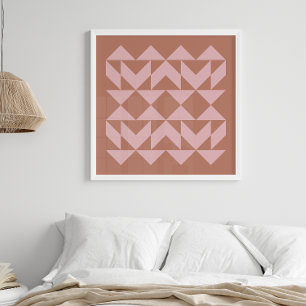 Modern geometrisk form Art och Terracotta Poster