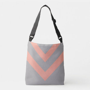 Modern geometrisk form i grått och rosa axelväska