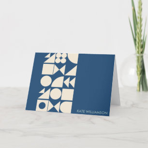 Modern geometrisk form Personlig Bold Blue Kort