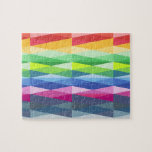 Modern geometrisk form Regbow Mönster Pussel<br><div class="desc">Cute Colorful Bright Abstrakt Geometric Rainbow Puzzle</div>
