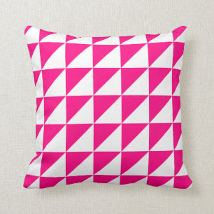 Modern geometrisk fyllning i Shock rosa Kudde