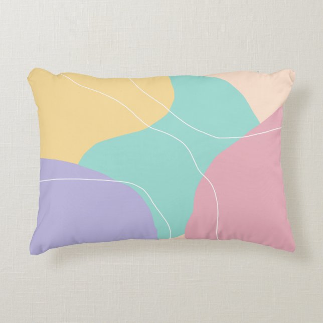 Modern geometrisk glass färg med minimal abstrakt prydnadskudde (Framsidan)