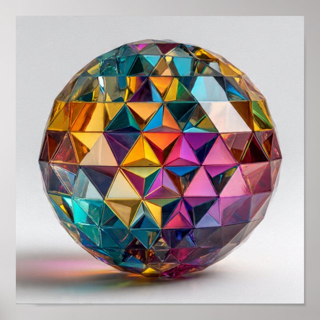 Modern geometrisk glasspricka - Prismatisk konst Poster (Framsidan)