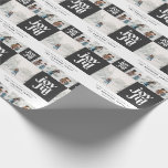 Modern geometrisk glatt typografi, fotopristmas presentpapper<br><div class="desc">Modern geometrisk glatt typografi med flera fotojulklumpar. Minsta svartvita och svarta monokroma grafikdesign. En del av en helgdag.</div>