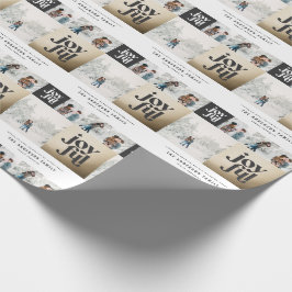 Modern geometrisk glatt typografi guld-julmas presentpapper