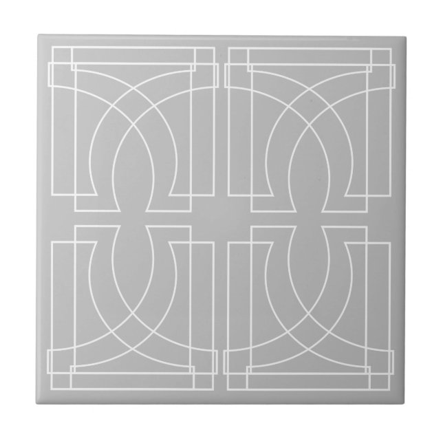 Modern Geometrisk Grå Vit Urban Kakelplatta (Framsidan)