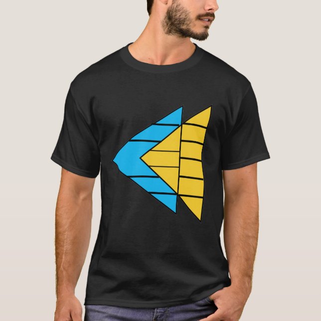 Modern geometrisk grafisk T-shirt med pilmotiv (Framsida)