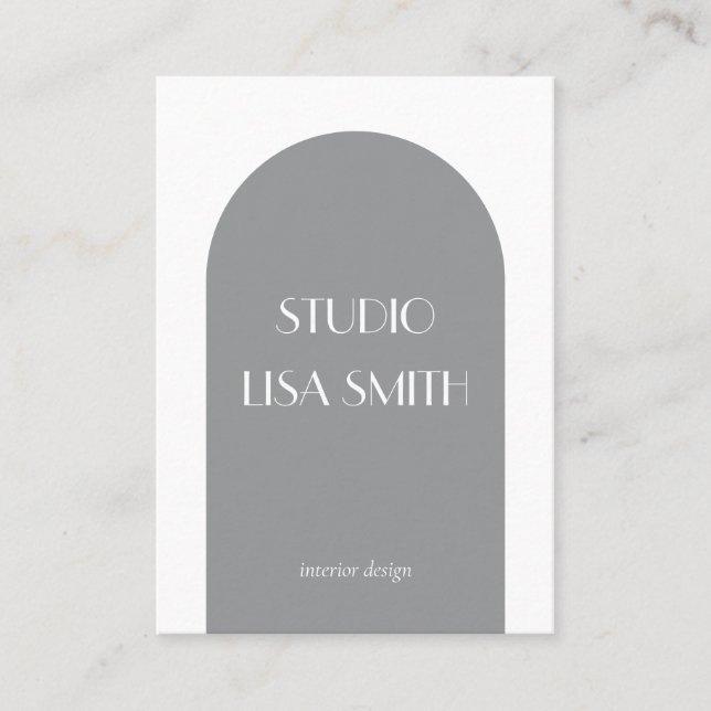 Modern geometrisk Grått-Inredingsdesign Visitkort (Framsida)