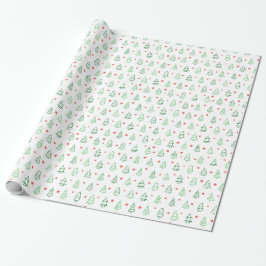 Modern geometrisk grön snöflinga jul presentpapper