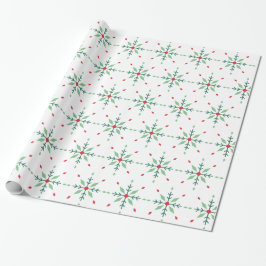 Modern geometrisk grön snöflinga jul presentpapper