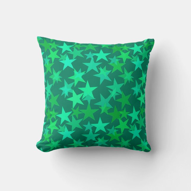 Modern geometrisk Grönt, Emerald och Mint Kudde (Framsida)