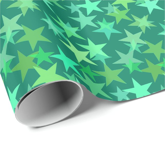 Modern geometrisk Grönt, Emerald och Mint Presentpapper (Rullad Hörn)