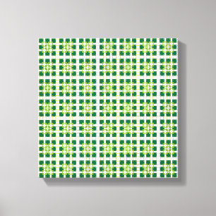Modern geometrisk grönt Skogskorvar mönster Canvastryck