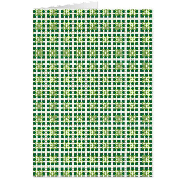 Modern geometrisk grönt Skogskorvar mönster Hälsningskort (Framsidan)