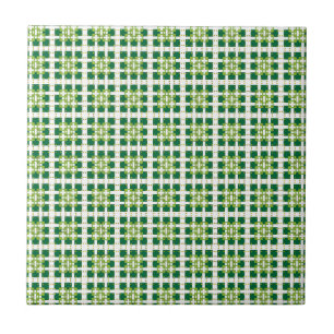 Modern geometrisk grönt Skogskorvar mönster Kakelplatta