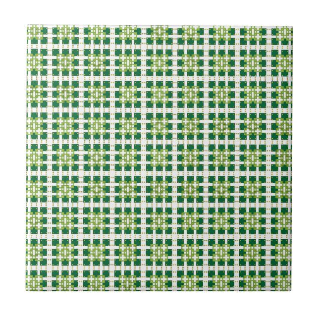 Modern geometrisk grönt Skogskorvar mönster Kakelplatta (Framsidan)