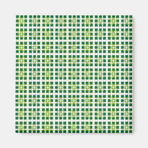 Modern geometrisk grönt Skogskorvar mönster Magnet