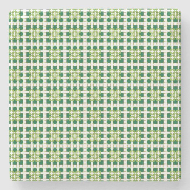 Modern geometrisk grönt Skogskorvar mönster Underlägg Sten (Framsidan)