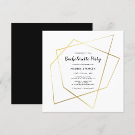 Modern geometrisk guld ram Bachelorette Party Inbjudningar