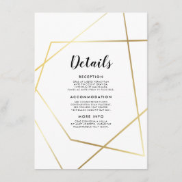 Modern geometrisk guld ram-gästinformationskort tilläggskort