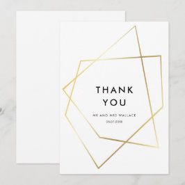 Modern geometrisk guld ram tackkort inbjudningar