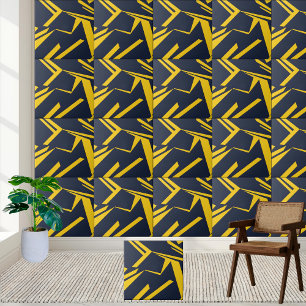 Modern geometrisk Gult och marin keramik Tile Kakelplatta