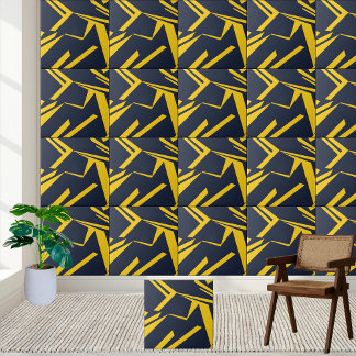 Modern geometrisk Gult och marin keramik Tile Kakelplatta