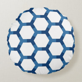 Modern geometrisk hexagonmönster rund kudde