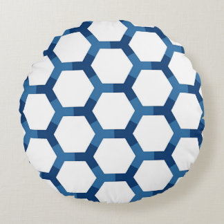 Modern geometrisk hexagonmönster rund kudde