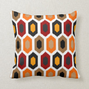 Modern geometrisk höst Ikat Kudde