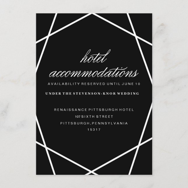 Modern Geometrisk Hotellkort Tilläggskort (Framsida)