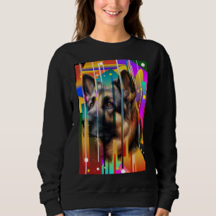 Modern Geometrisk Hund   T Shirt