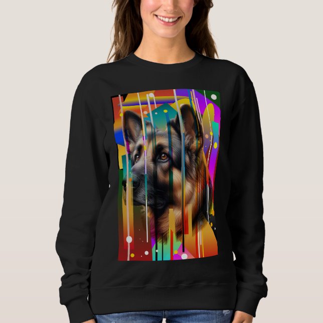 Modern Geometrisk Hund   T Shirt (Framsida)