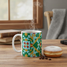 Modern geometrisk jordtonad mönster keramisk kaffe kaffemugg