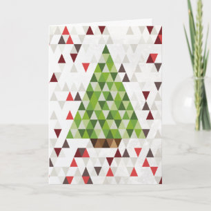 Modern geometrisk Julgran-kort Helgkort