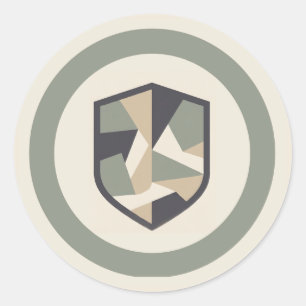 Modern geometrisk kamouflage militär fest runt klistermärke
