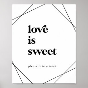 Modern Geometrisk Kärlek Är Söt Bröllopsskylt Poster
