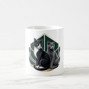 Modern geometrisk katt vattenfärg keramisk kaffeko kaffemugg