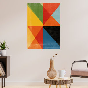 Modern geometrisk konstaffisch - Färgglada triangl Poster