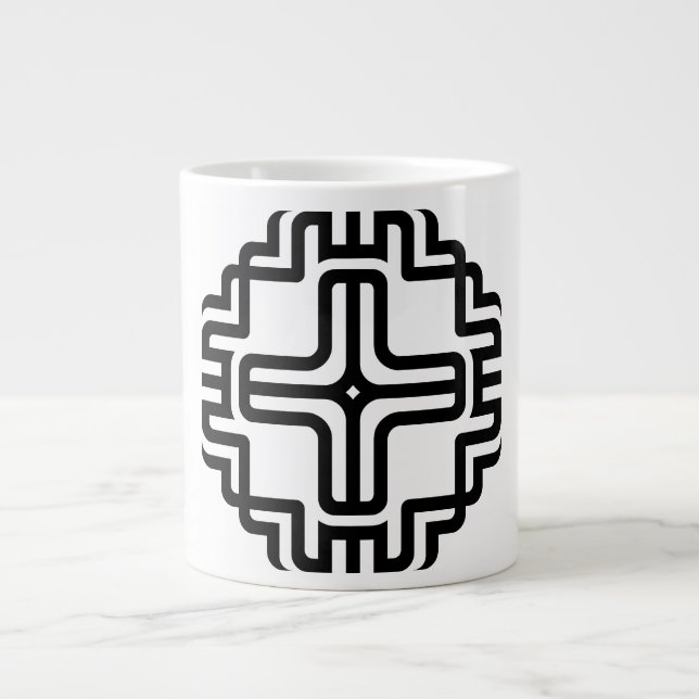 Modern geometrisk korslinjekonst jumbo mugg (Framsidan)